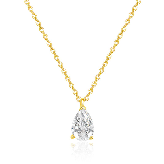 Fashion18k Lab-grown Diamond Pendant0.5Carat Pear-Shaped Water Drop Real Diamond Gold Necklace Simple Single Diamond k Gold accessories