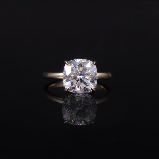 Fangfang Cultivation Diamond Ring9/10/14/18k Golden Four Claws5Carat Diamond Ring Simple Band Single Diamond Minimalist Wedding Ring
