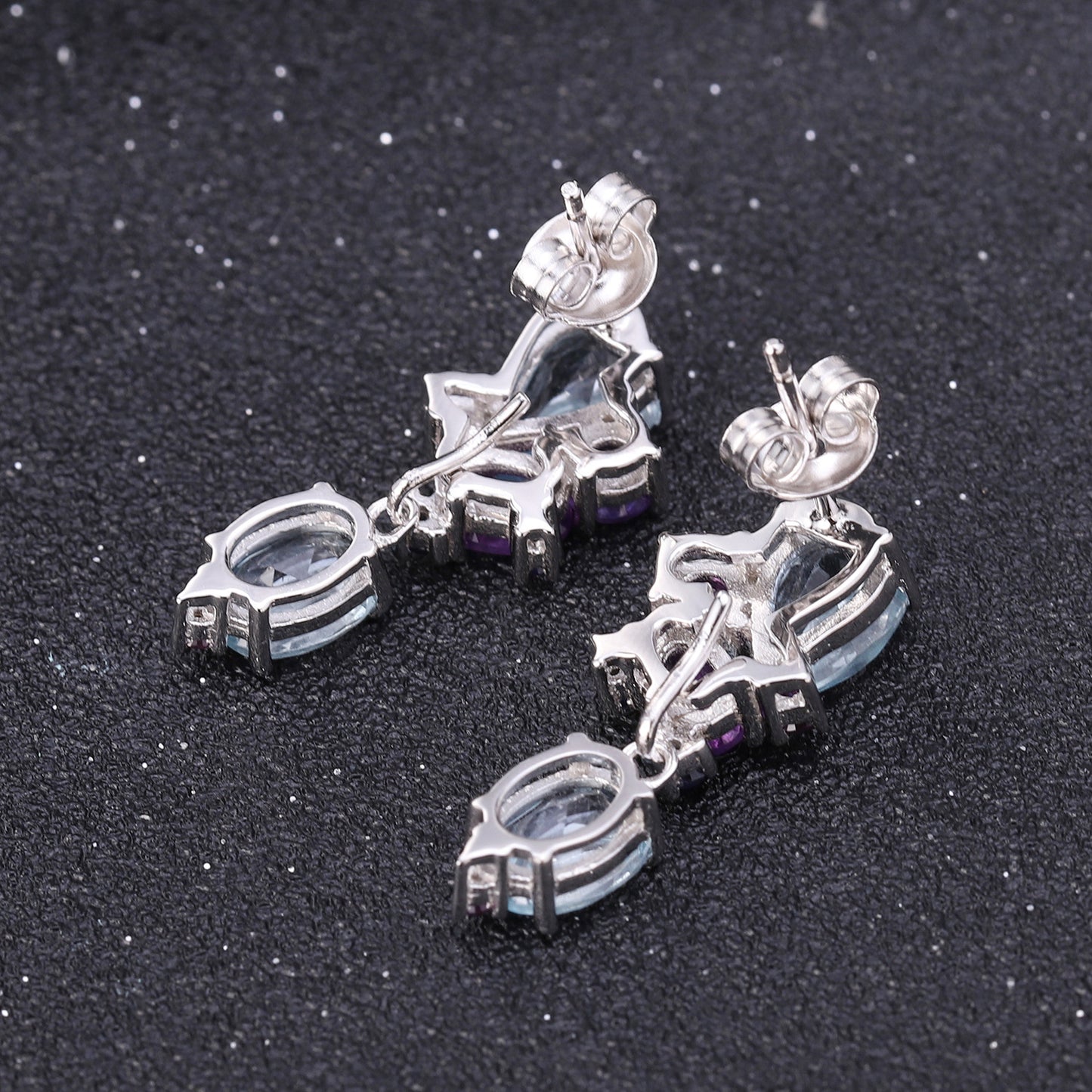 Luxurious Designer Gemstone Earrings Elegant Banquet Matching s925Silver Natural Topaz Earrings Drop Earrings