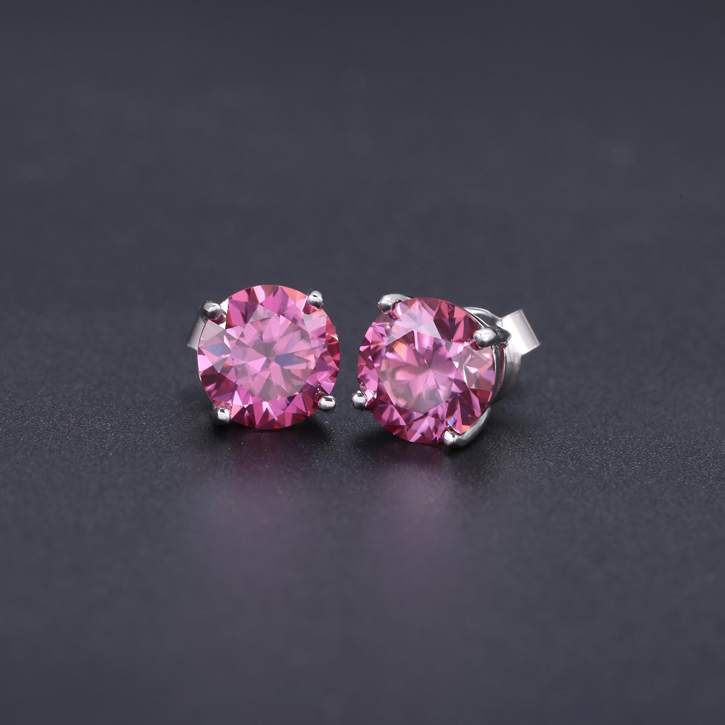 Colorful2Carat Moissanite Earrings Small and Exquisite S925Sterling Silver Colorful Moissanite Stud Earrings