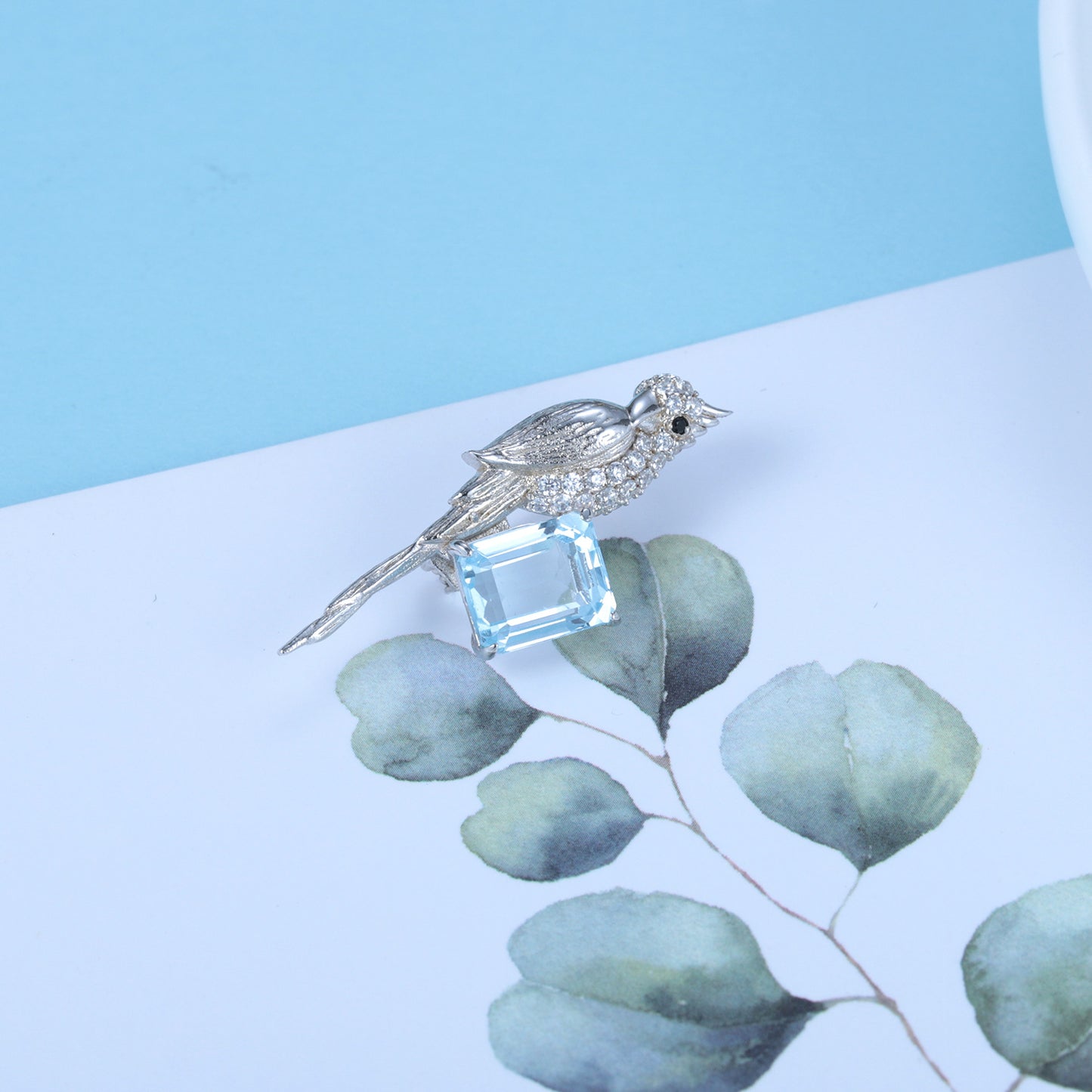 Designer Brooch Pendant Dual-use Bird Original Design925Silver Natural Gemstone Amethyst Necklace Pendant