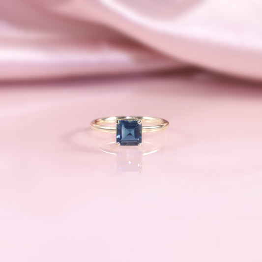 Advanced Sense1.25/3Carat Ring s925Sterling Silver Inlaid with Natural Topaz Large Main Stone Fresh Square Ring