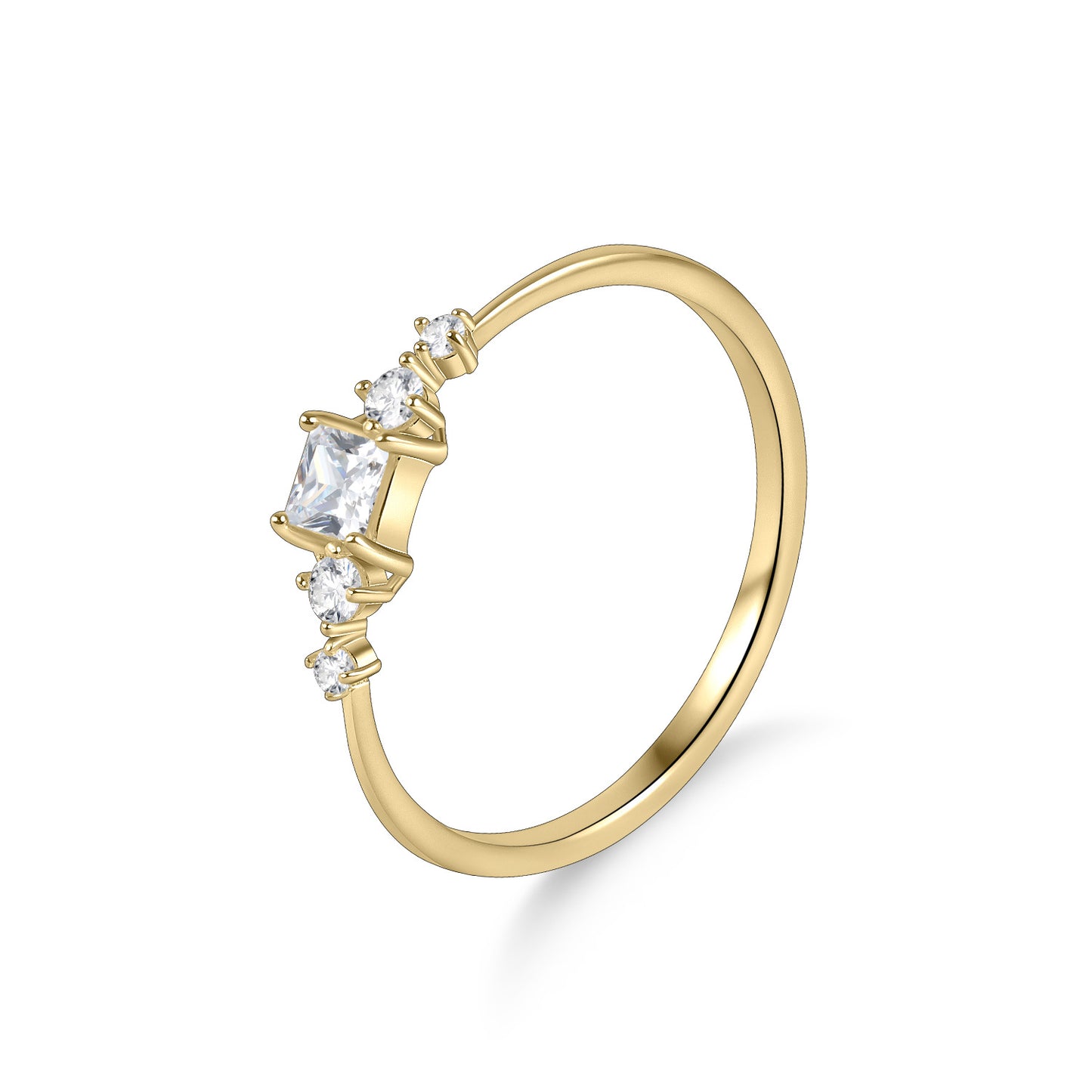 Korean Style Fashion Ring s925Sterling Silver Moissanite Gold Dawn Series Gold-Filled Ring for Men and Women New Style