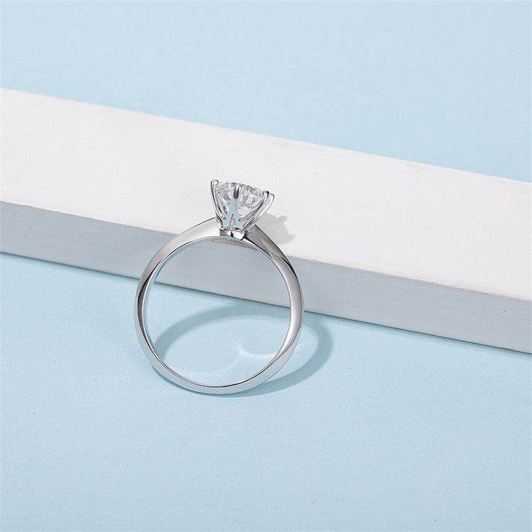 GRA Certificate Moissanite Ring for Women Elegant S925Silver Six Claw Inlay1.5/2/3/5Large Carat Moissanite Ring
