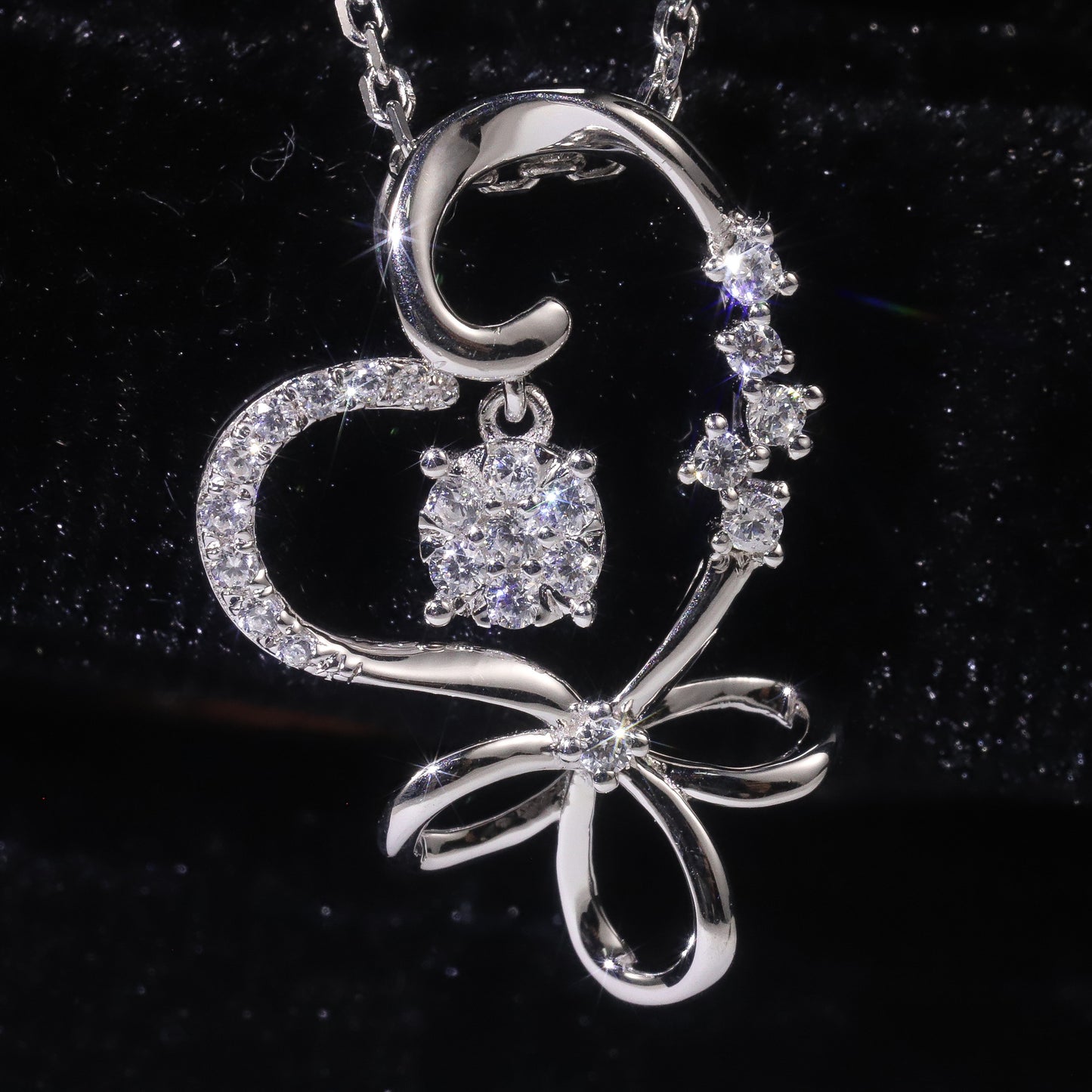 Korean Style Sweet and Luxurious Jewelry Set for Girls9/10/14/18k White Gold Clavicle Chain Cultivated Diamond Necklace