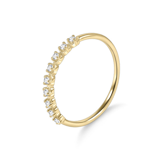 Golden Dawn Series Ring s925Sterling Silver Plated18k Gold Inlaid Moissanite Men's and Women's Business Commuter Ring