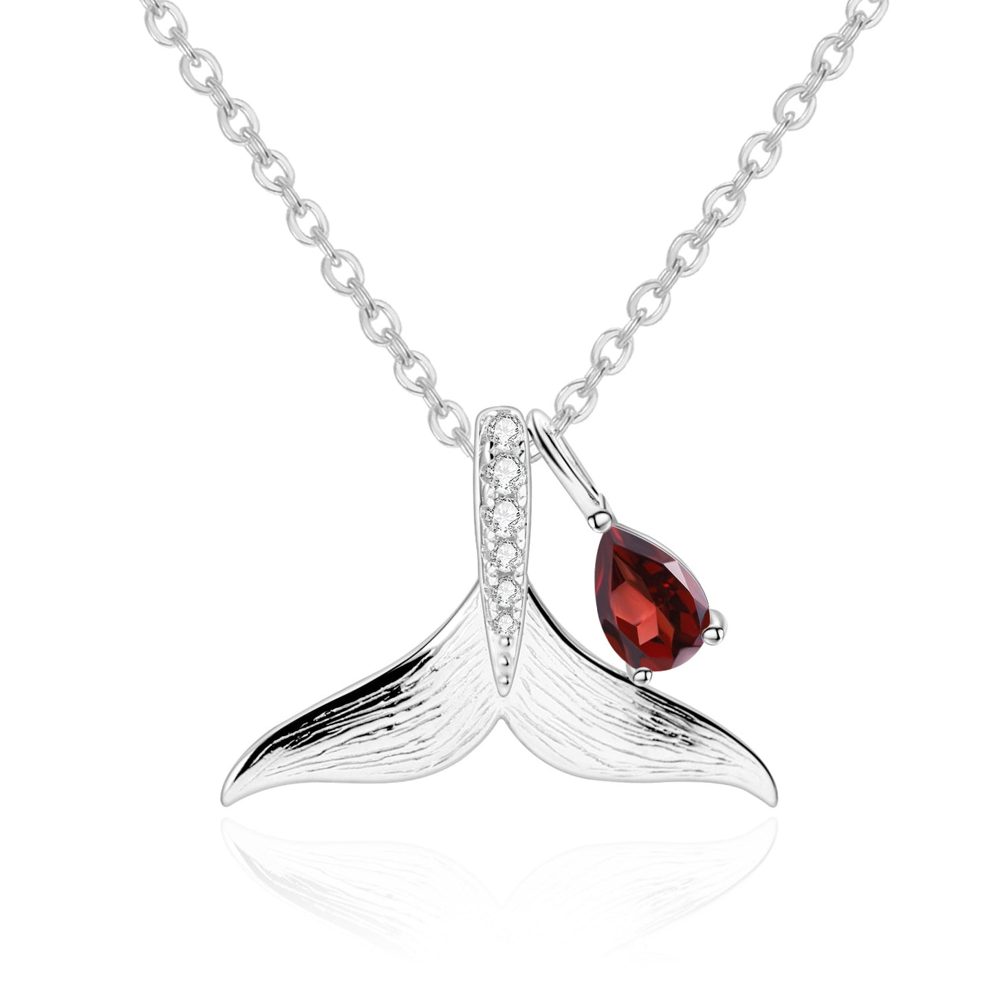 Designer High-Grade Gem Pendant Whale Tail Design s925Sterling Silver Natural Topaz Necklace Pendant