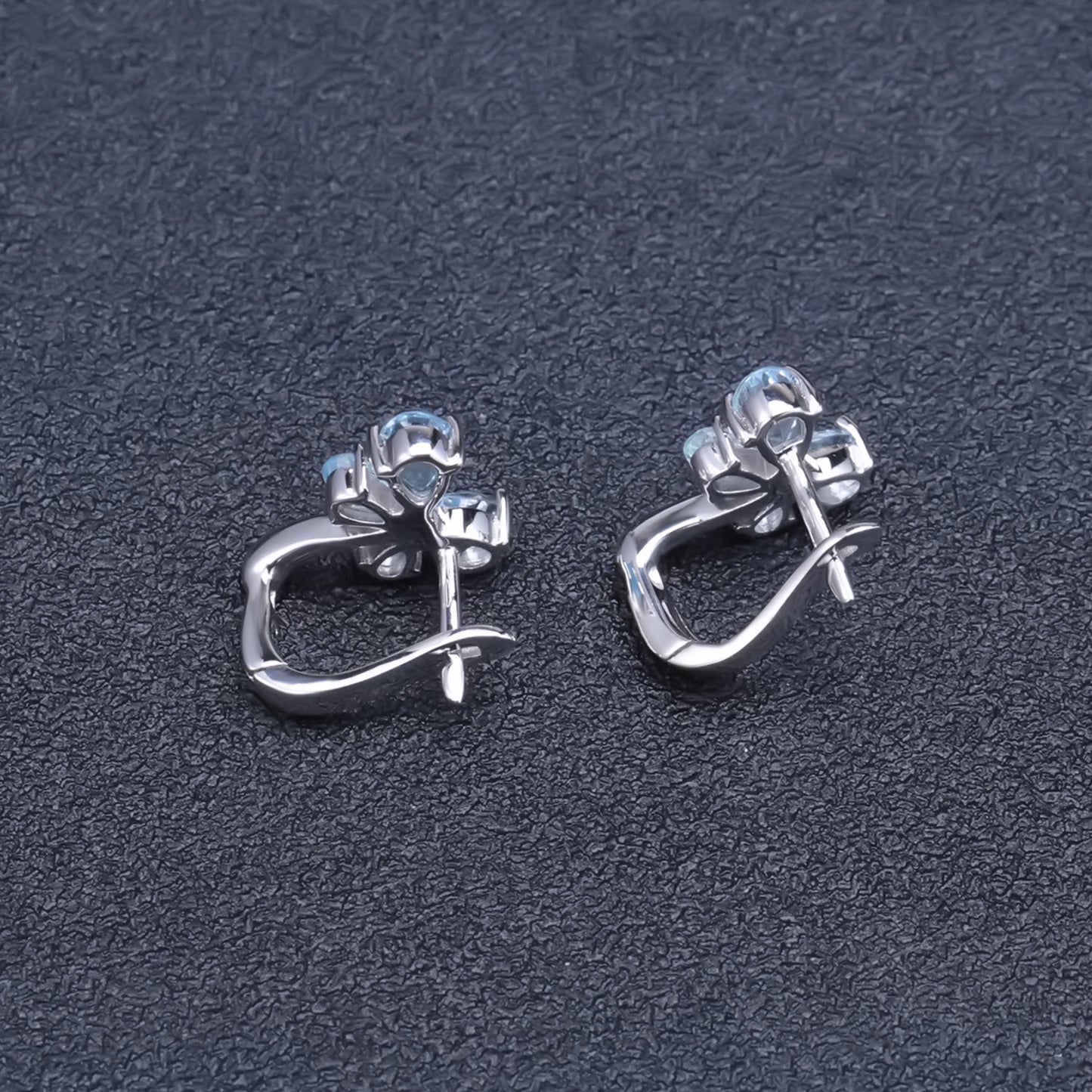 Design Sense Natural Topaz Earrings New Light Luxury s925Silver Inlaid Natural Gemstone Earrings