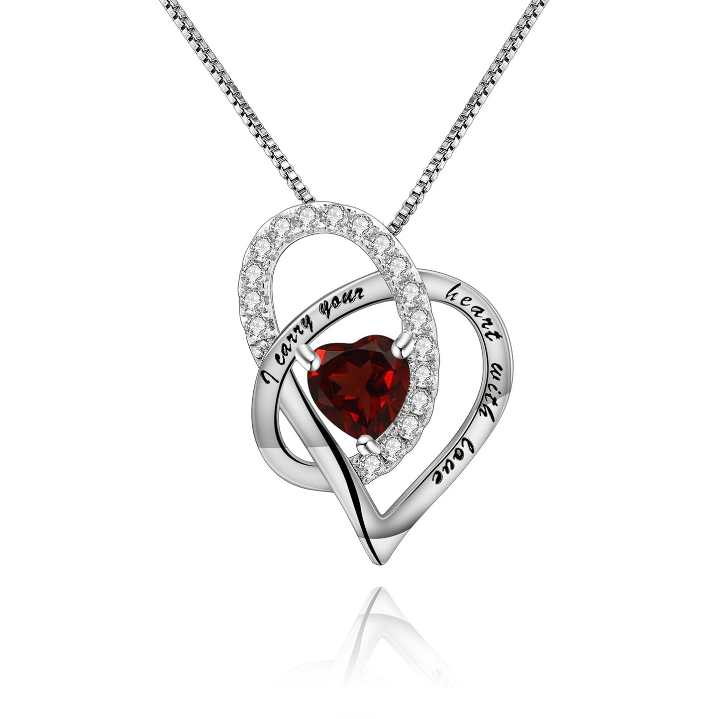 Luxurious High-End Gemstone Pendant Interlocking Design December Birthstone s925Silver Necklace Pendant