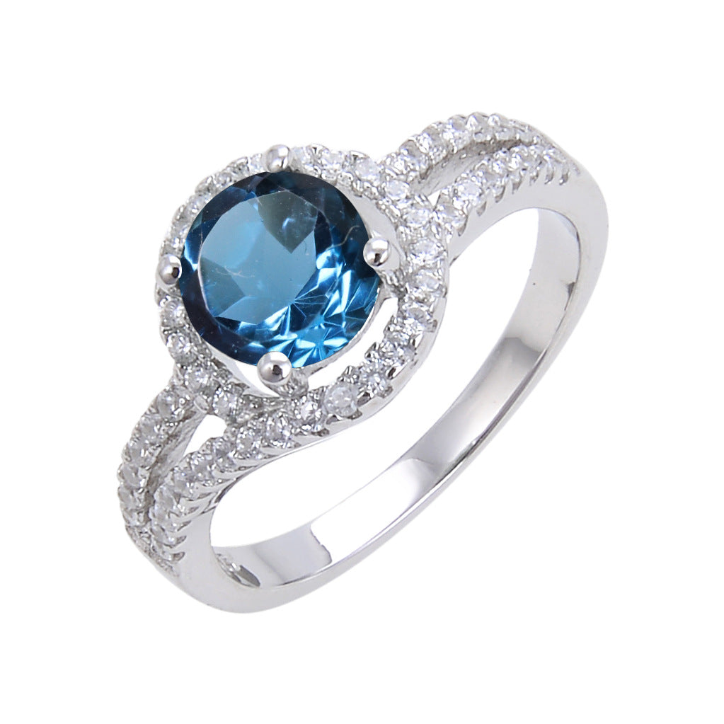 Daily Commuting Colorful Gemstone Natural Garnet Ring s925Sterling Silver Topaz Crystal Ring for Men and Women