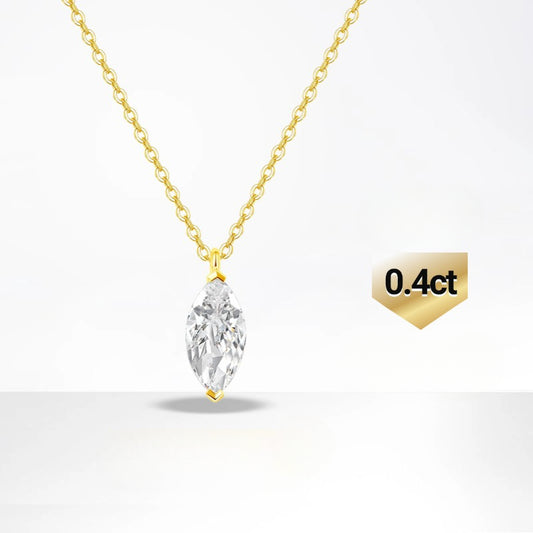 Advanced Sense18k Cultivate Diamond Necklace0.46ct Marquise Cut Diamond Au750Gold Diamond Pendant k Gold chain