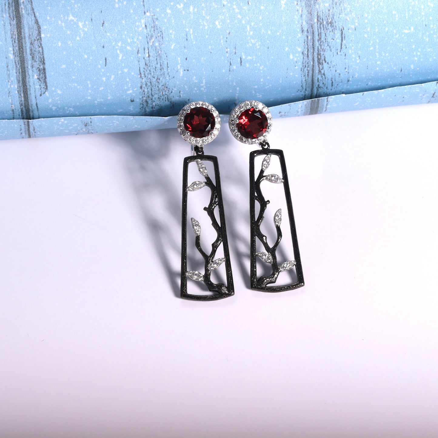Designer Natural Amethyst Earrings Winter Plum Blossoms s925Sterling Silver Colorful Gemstone Earrings