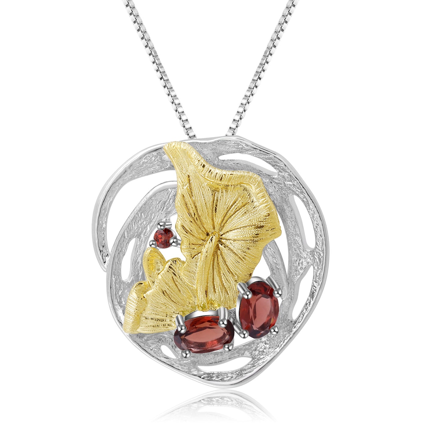 Designer High-End Gemstone Pendant Natural Style Design s925Sterling Silver Natural Gemstone Necklace Pendant
