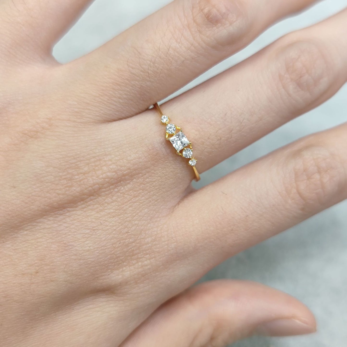 Korean Style Fashion Ring s925Sterling Silver Moissanite Gold Dawn Series Gold-Filled Ring for Men and Women New Style