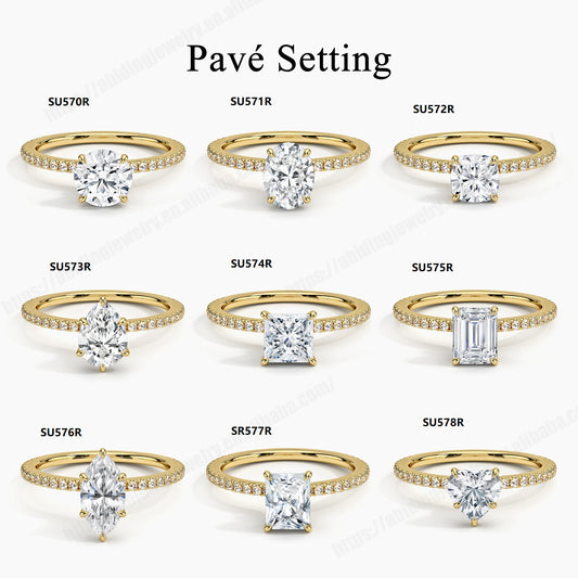 Advanced Sense9/10/14/18k Gold Ring Inlay1Carat Moissanite Wedding Ring Simple Design