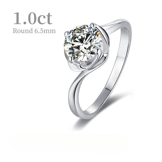 1Carat Moissanite Wedding Ring Simple Fashion Minimalist Style Jewelry9/10/14/18k Gold Rose Gold Yellow Gold Ring