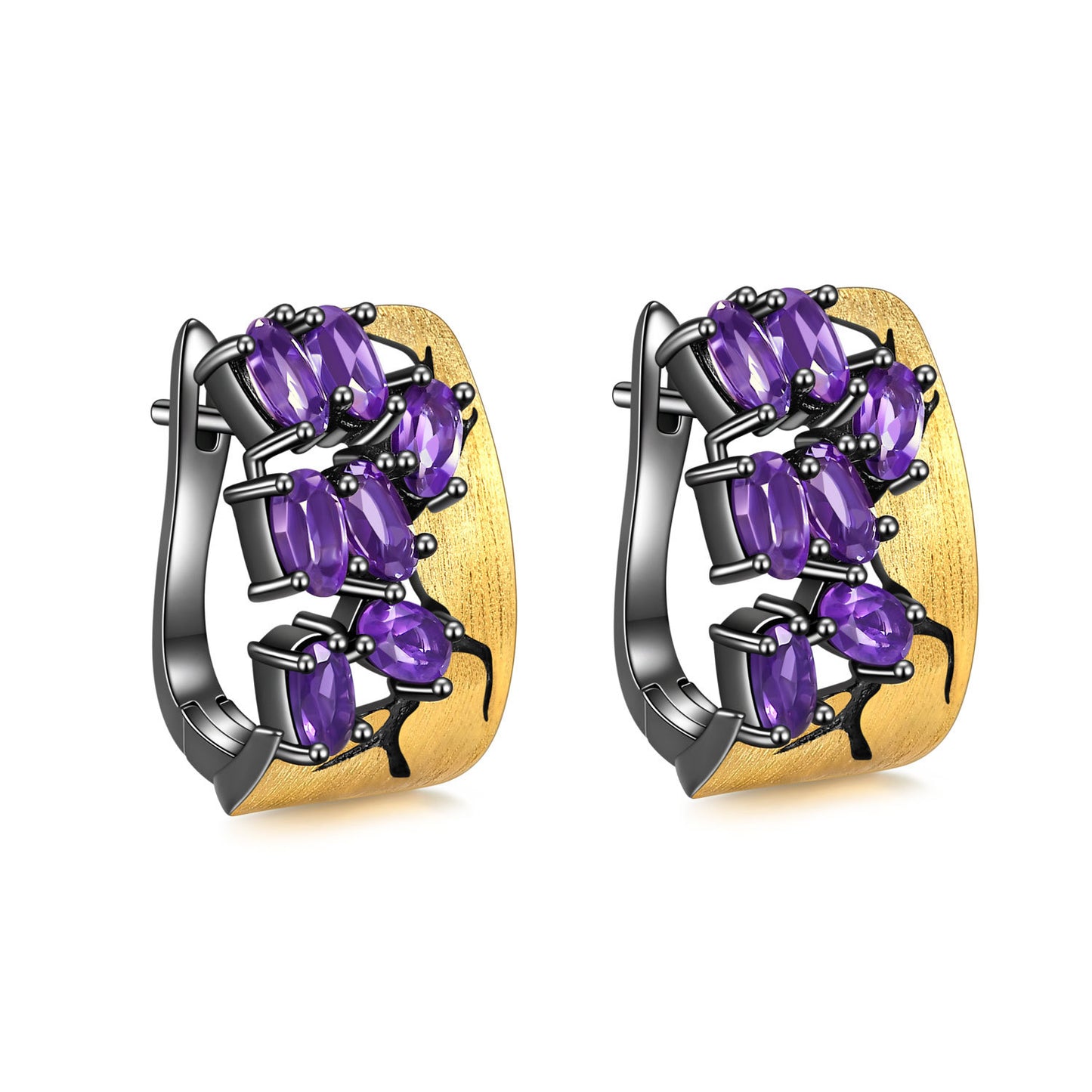 Designer Natural Gemstone Accessories Three-Piece Set 925Silver Inlaid High-End Jewelry Set