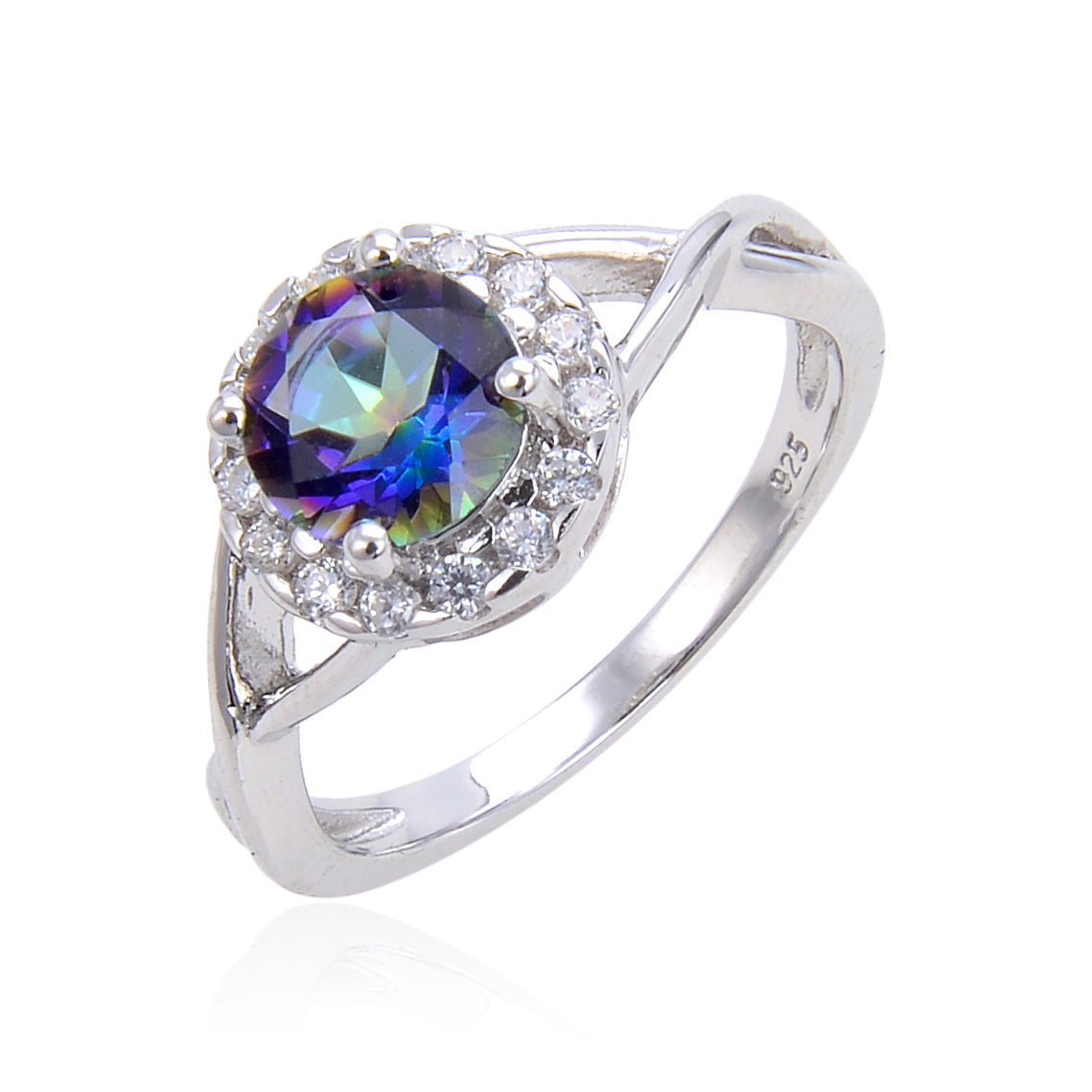 Vintage Natural Emerald Ring s925Sterling Silver Inlaid Sapphire Ring Colorful Gemstone Ring Summer