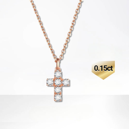 Personality Cross18k Gold Inlaid Cultivated Diamond Necklace Gold Necklace Lucky Series Rose Gold k Gold necklace