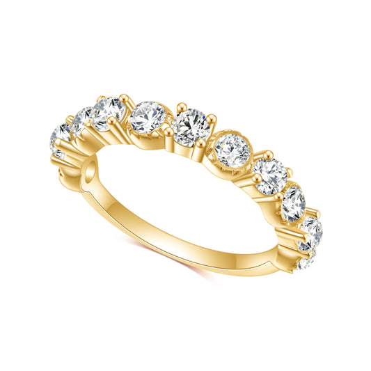 S925Sterling Silver Inlaid5A Zircon Ring Set Luxurious Fashionable Personality Elegant Simple Style Gemstone Plated14k Gold ring