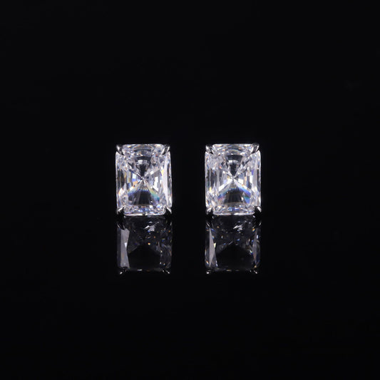 14K Gold Inlaid3Carat Moissanite Earrings with Band GRA Certificate9/10/18K White Gold Earring Studs