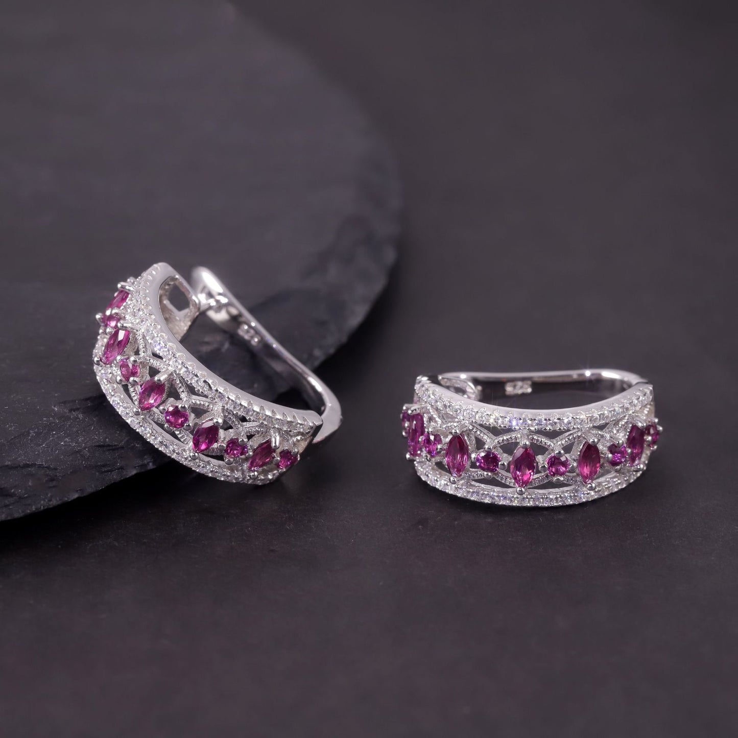 Unique Delicate Natural Topaz Earrings s925Sterling Silver Cluster Crystal Garnet Colorful Gemstone Earrings for Women