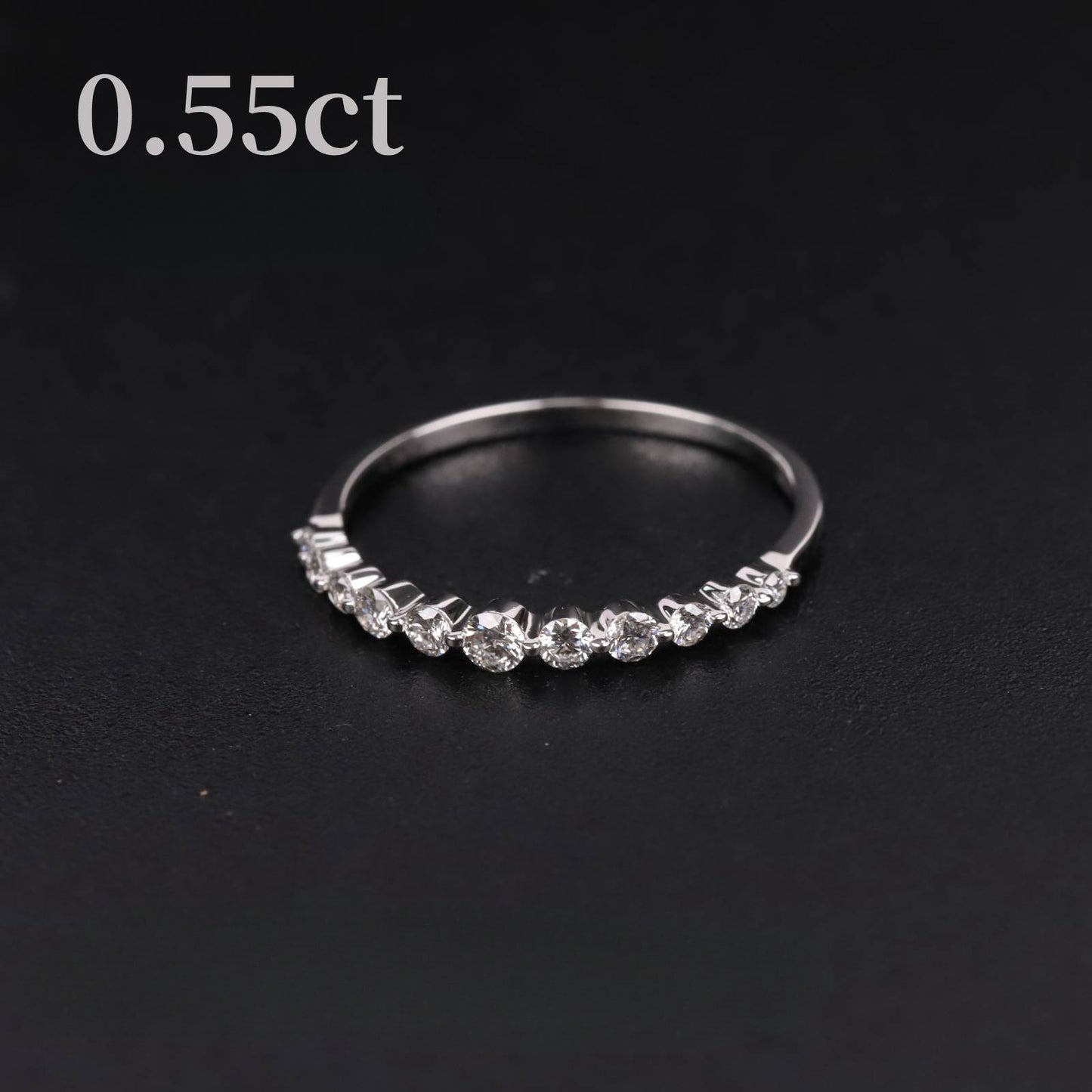 Fashionable Simple Versatile Moissanite Micro Pave Ring Custom Full Ring9/10/14/18k Gold Stacking Rings for Men and Women