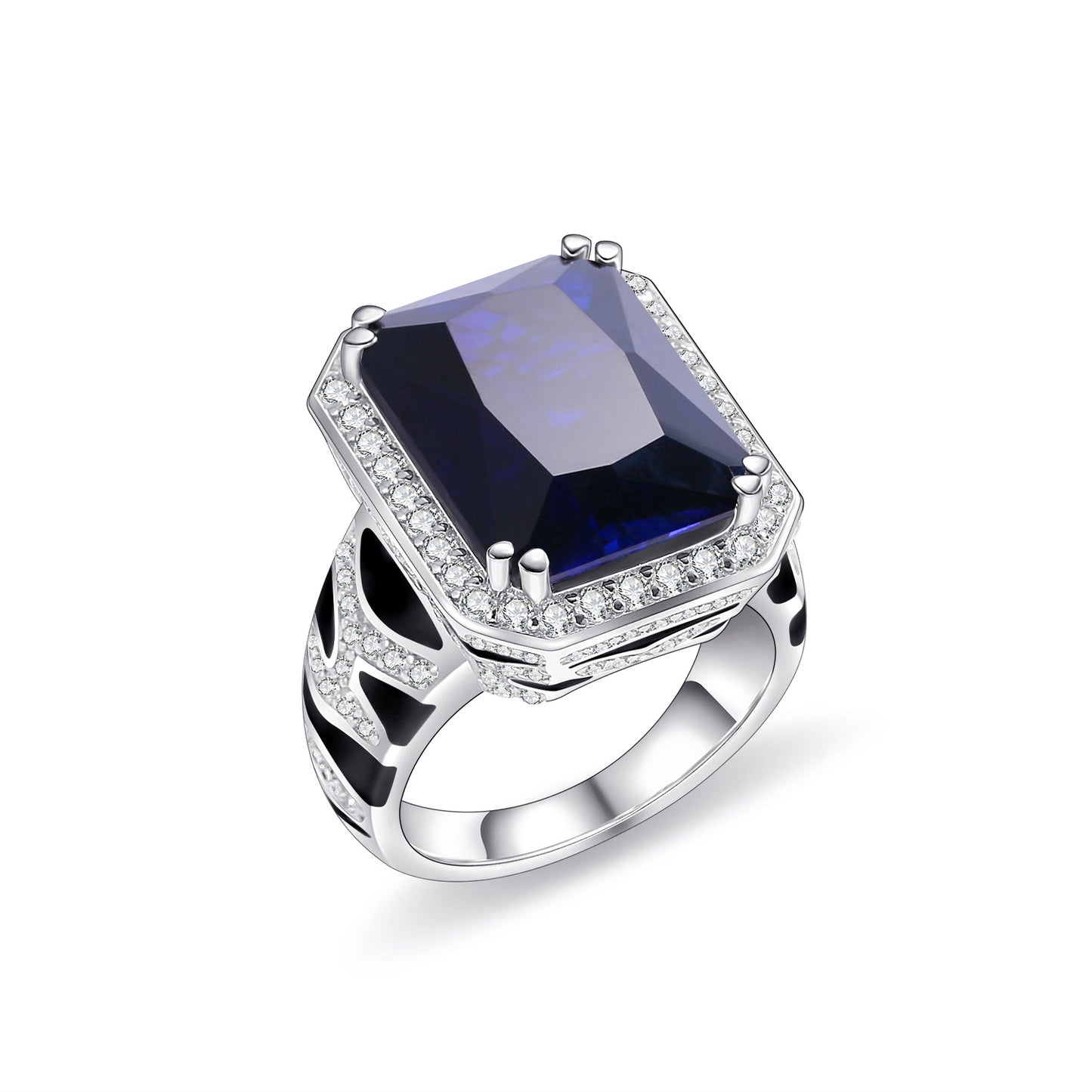 Original Design Bold Tiger Pattern Gemstone Ring for Men and Women Couples925Sterling Silver Large Carat Red Sapphire Ring