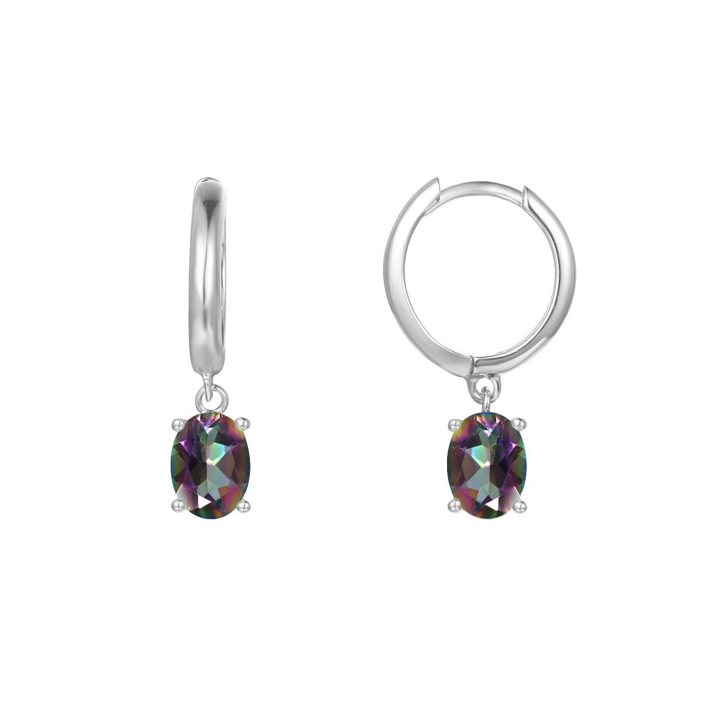 Minimalist Luxury Natural Gemstone Earrings Fashionable Personality s925Silver Inlaid Topaz Earrings Studs