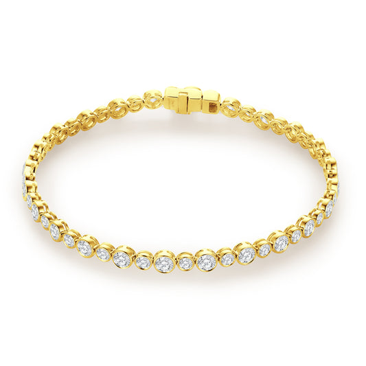 Full Diamond18k Gold Bracelet with Cultivated Diamonds Tennis Chain Gift Light Luxury0.1ct Small Dot Bracelet High-end Jewelry
