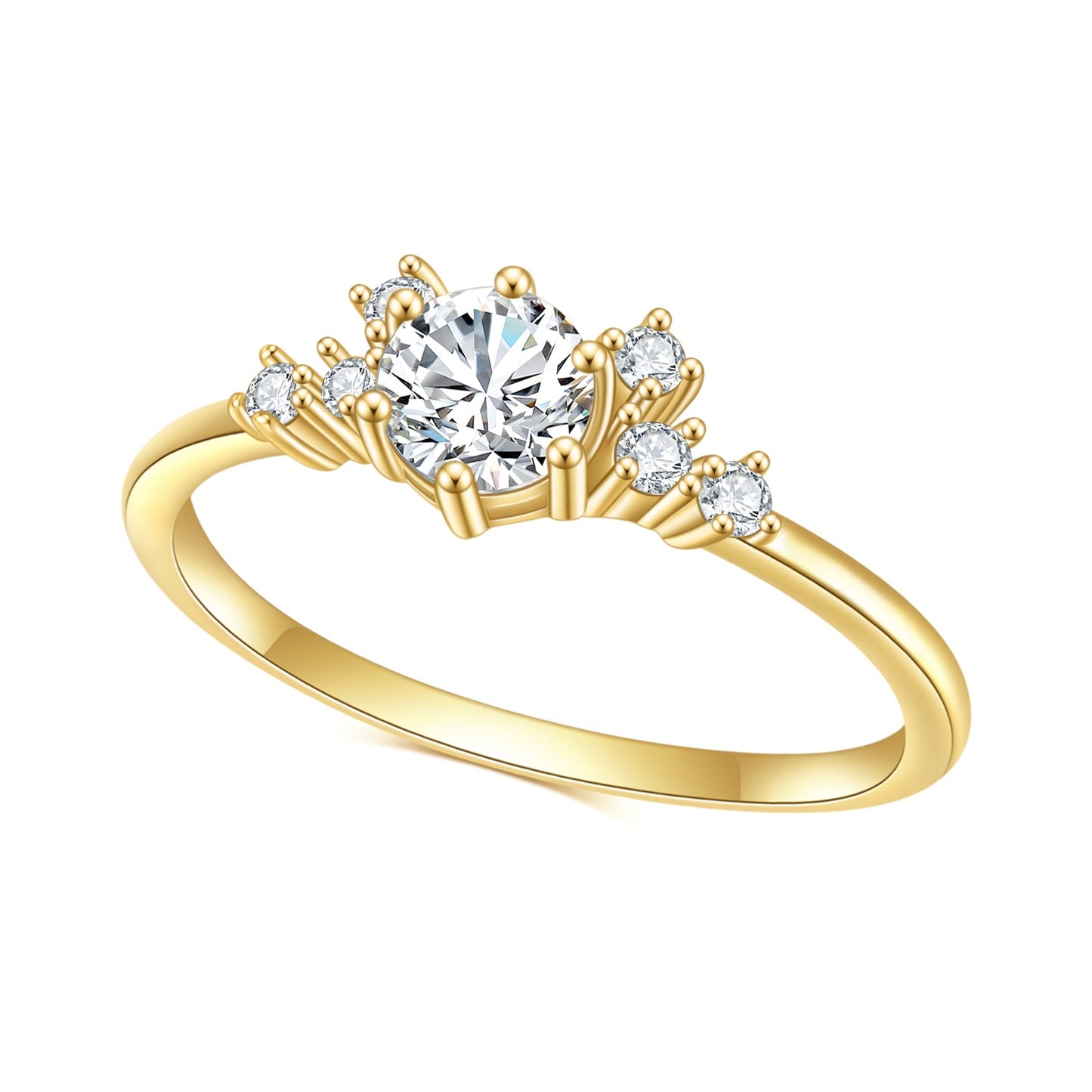 Jewelry S925Sterling Silver Inlaid5A Zircon Ring Fashionable Light Luxury Elegant Gemstone Rose Gold Ring