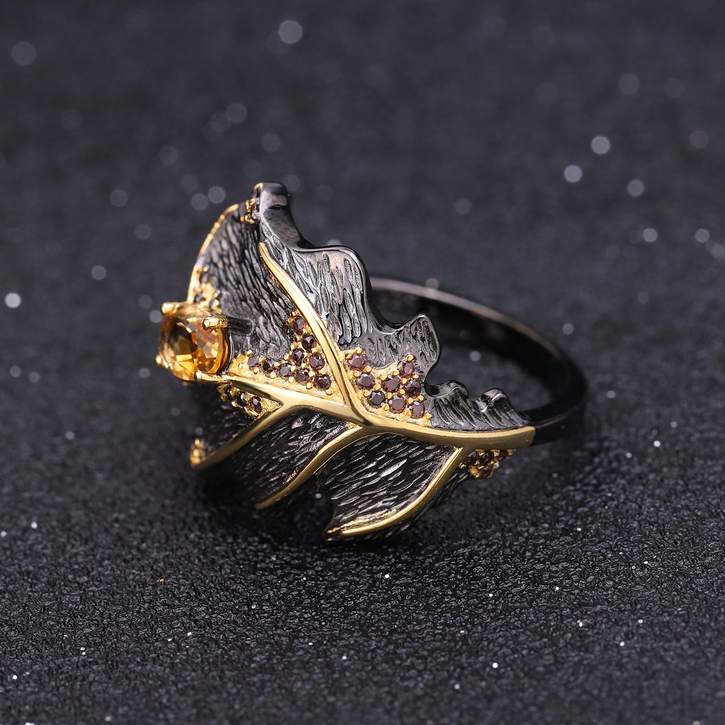 Designer Retro Style Gemstone Ring Italian Craftsmanship Georgia Design925Silver Natural Colored Gems Ring