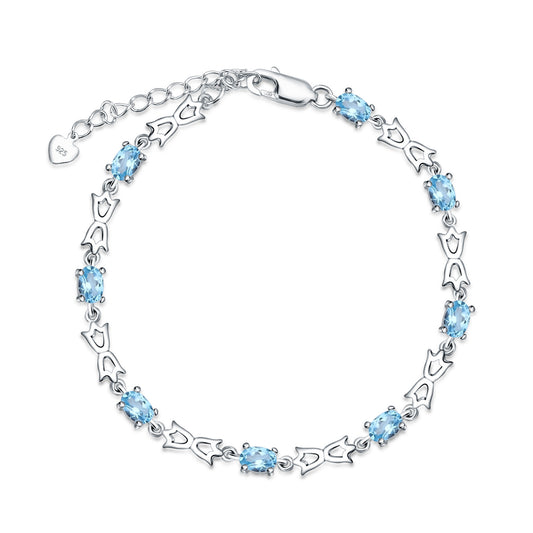 New arrival natural topaz bracelet for women Elegant Design Sense s925Silver Inlaid Natural Gemstone Bracelet