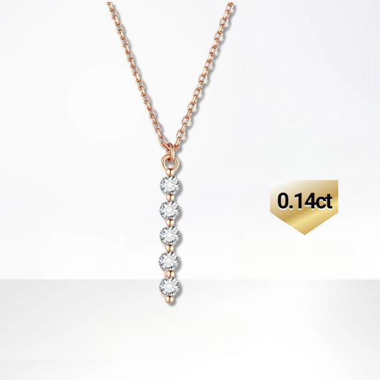 Fashion Five-Star Beads18k Gold Inlaid Cultivated Diamond Necklace Real Diamond Lucky Series Rose Gold k Gold necklace