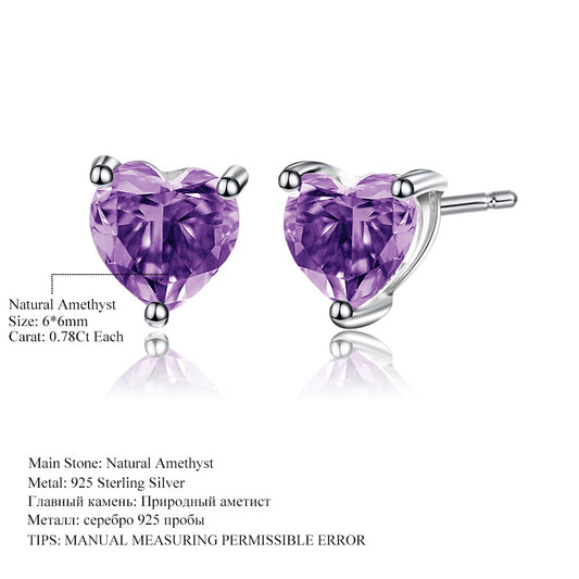 Manufacturer Natural Crystal Earrings Gemstone Jewelry Wholesale Simple s925Sterling Silver Natural Stone Earrings