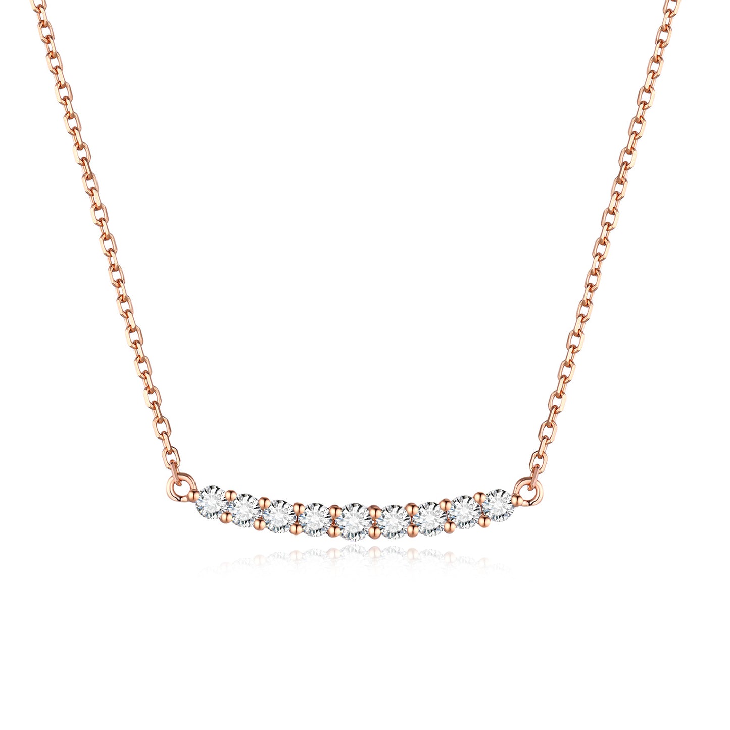A sense of sophistication18k Gold Inlaid Cultivated Diamond Necklace Real Diamond Lucky Series Rose Gold k Genuine Gold Necklace