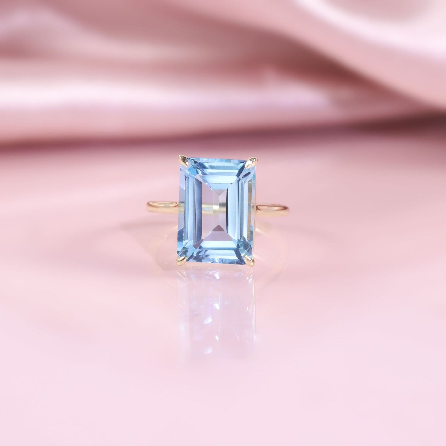 Fresh8.5Carat Gemstone Ring s925Sterling Silver Inlaid with Natural Topaz Large Main Stone Simple Ring