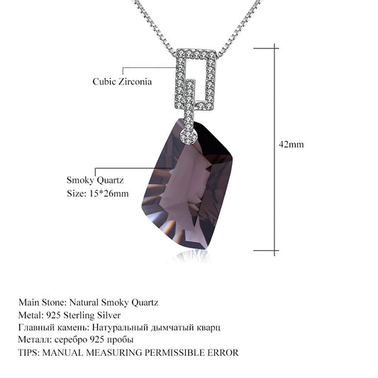 Luxurious High-End Natural Citrine Pendant Fashionable Design s925Silver Inlaid Irregular Gemstone Necklace Pendant