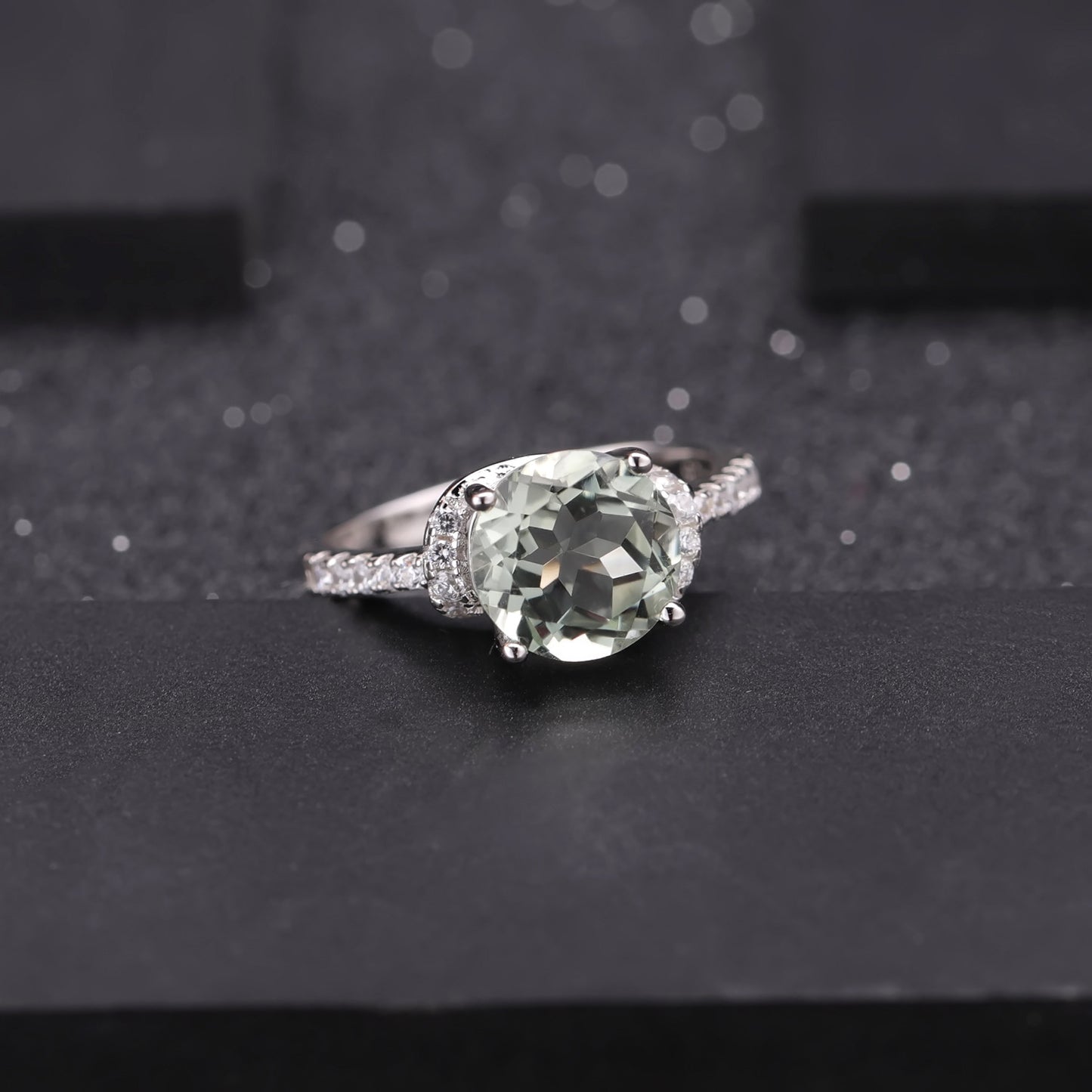 Manufacturer In-Stock Natural Stone Ring for Women Personality s925Silver Inlaid Natural Crystal Gemstone Ring