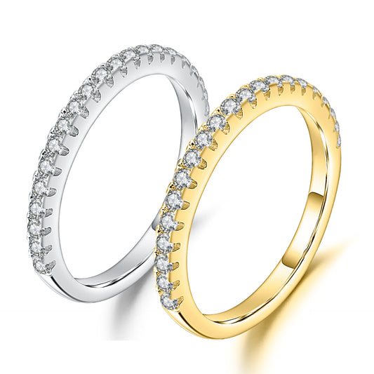 Minimalist Luxury Fashion Moissanite Ring for Women s925Sterling Silver Platinum Plated Moissanite Ring Gold Color