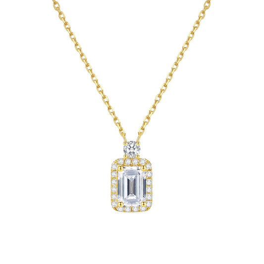 Personality0.5Carat14k Gold Necklace with Cultivated Diamonds k Gold and Platinum Clavicle Chain Gift for Girls