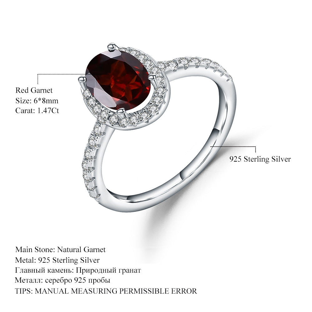 Factory Direct Supply New Style Personalized Light Luxury Ring for Women s925Sterling Silver Inlaid Natural Gemstone Amethyst Ring