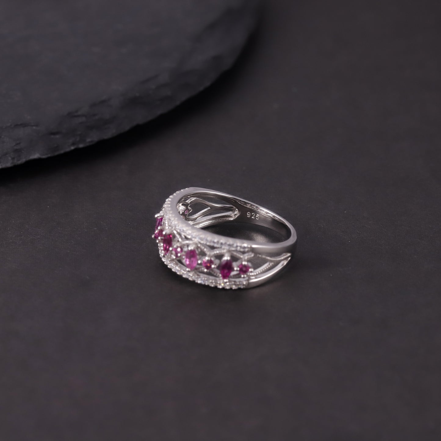 Vintage Style Natural Topaz Ring s925Silver Cluster Inlaid Crystal Garnet Luxurious Designer Ring for Women