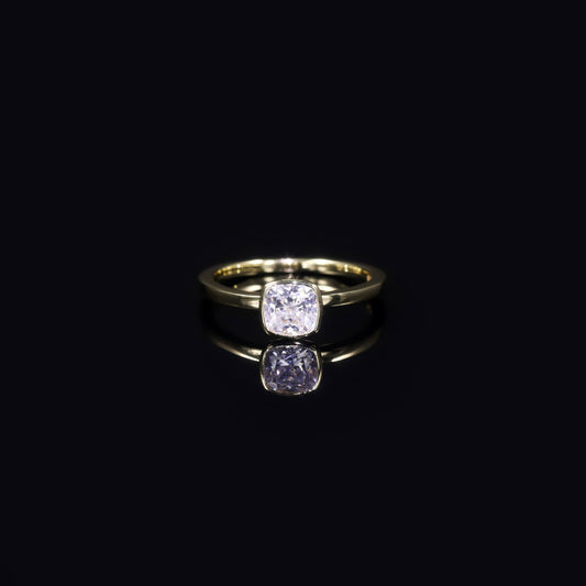 All-Matching14k Gold0.8Carat Diamond Ring9/10/18k Gold Ring Setting Fat Square Cultivated Diamond Platinum Wedding Ring