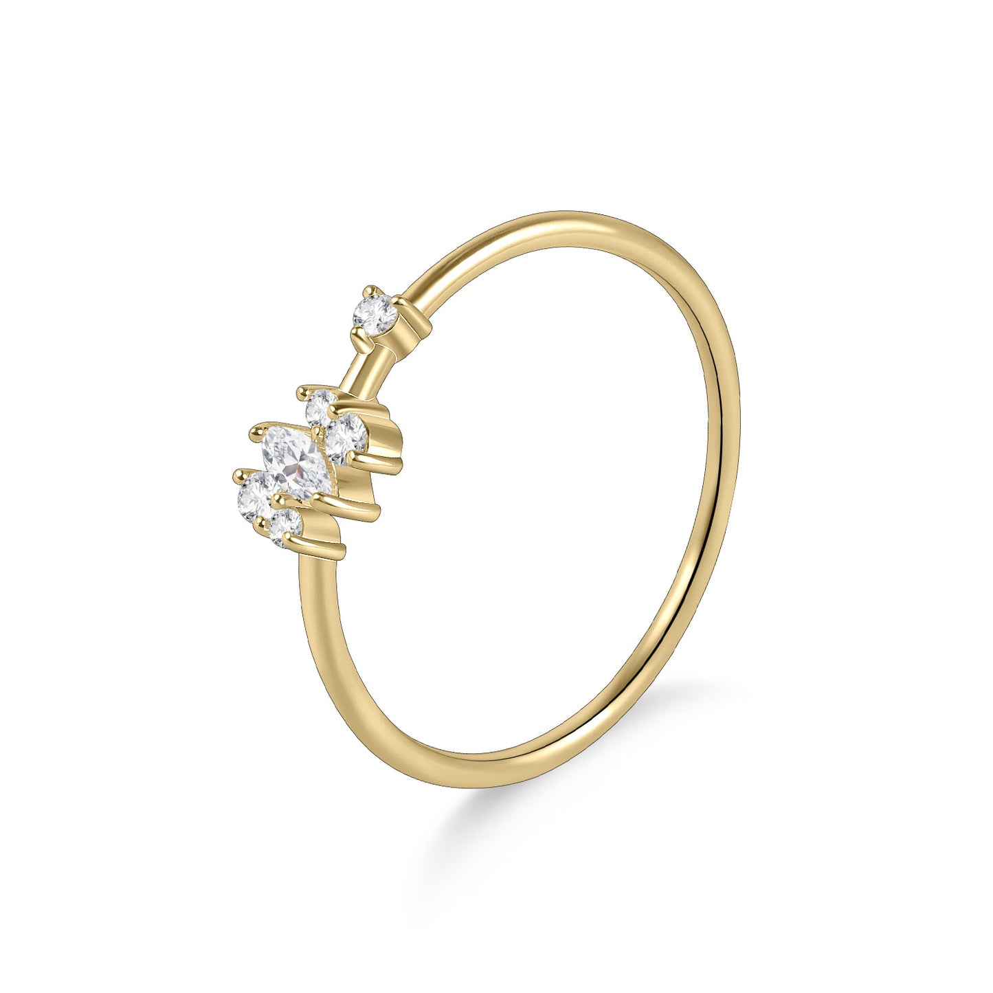 2024Popular ring s925Sterling Silver Moissanite Gold Dawn Series Personality Silver Ring New Model