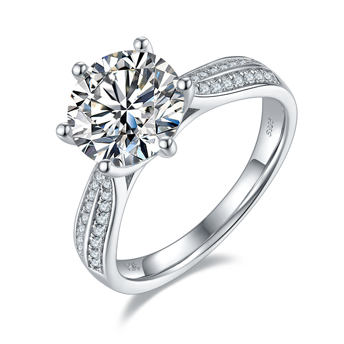 GRA Certificate Moissanite2ct3Luxurious Carat Ring925Silver Starlight Queen Large Carat Moissanite Gemstone Ring