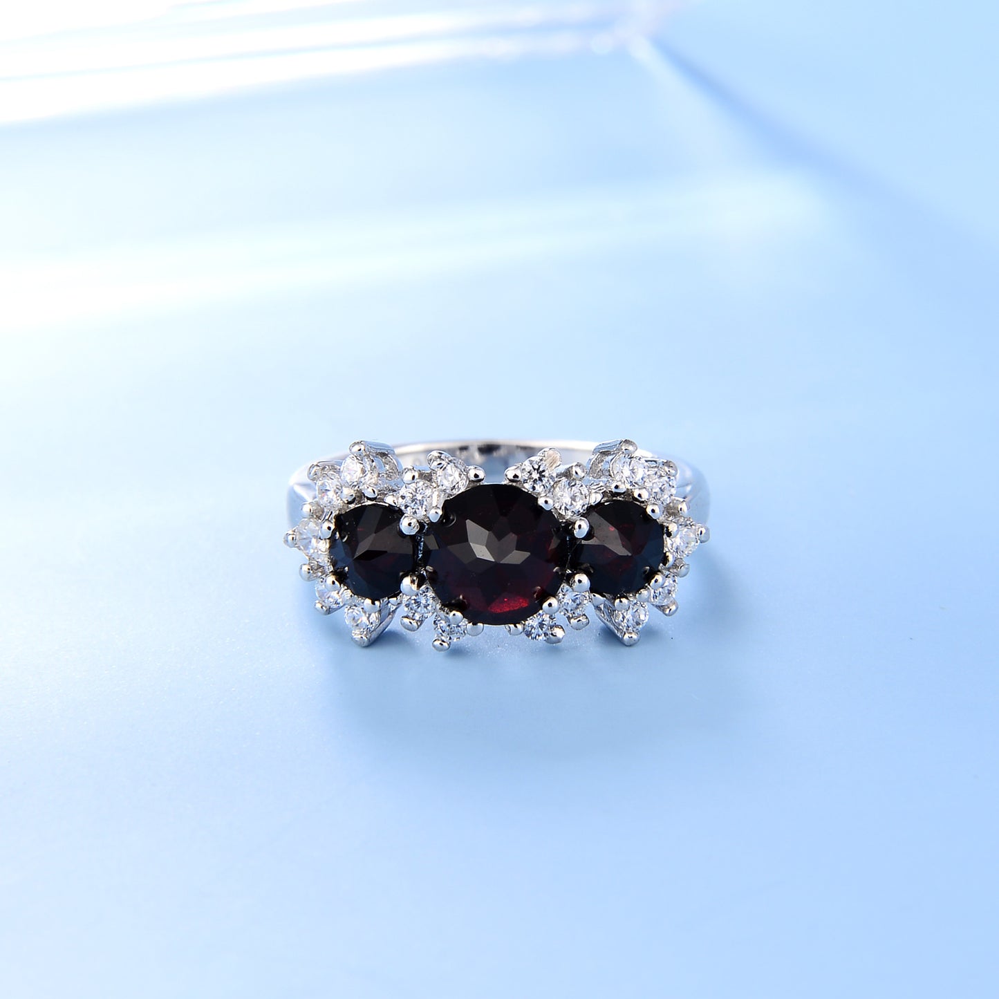 Factory Direct Supply Colorful Natural Stone Rings for Women Unique Fashion Retro s925Silver Inlaid Gemstone Ring