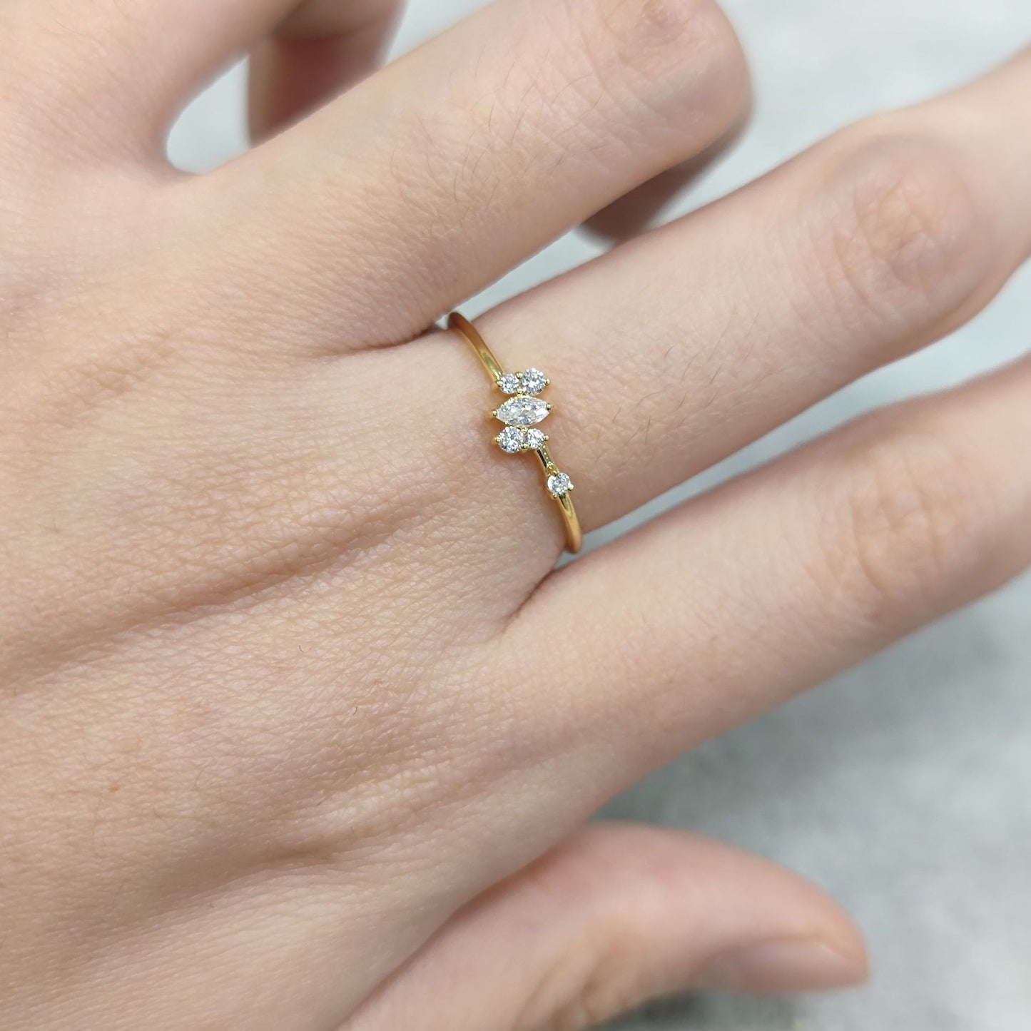 2024Popular ring s925Sterling Silver Moissanite Gold Dawn Series Personality Silver Ring New Model