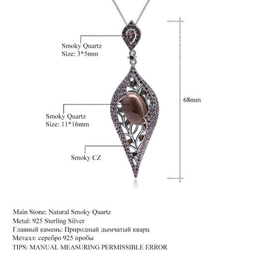 Italian Craft Designer Necklace Vintage Luxurious Jewelry s925Silver Natural Gemstone Citrine Pendant