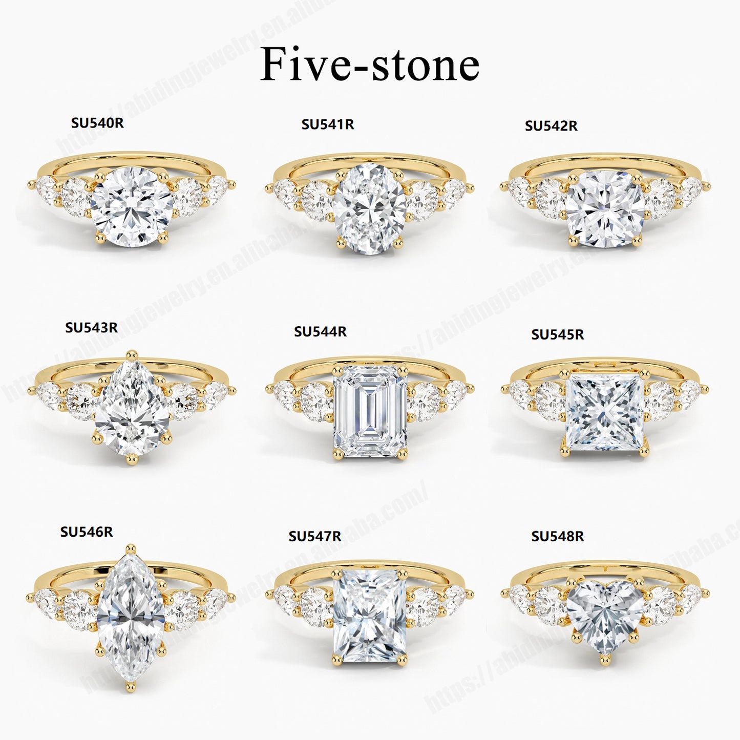 Luxurious Gold Ring18k Gold Inlaid with Moissanite1Carat Wedding Ring with a Sense of Sophistication9/10/14k Gold Ring Setting Blank